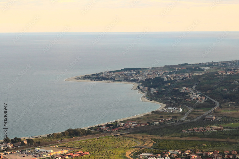 View of Soverato (Calabria, Italy) from Gasperina