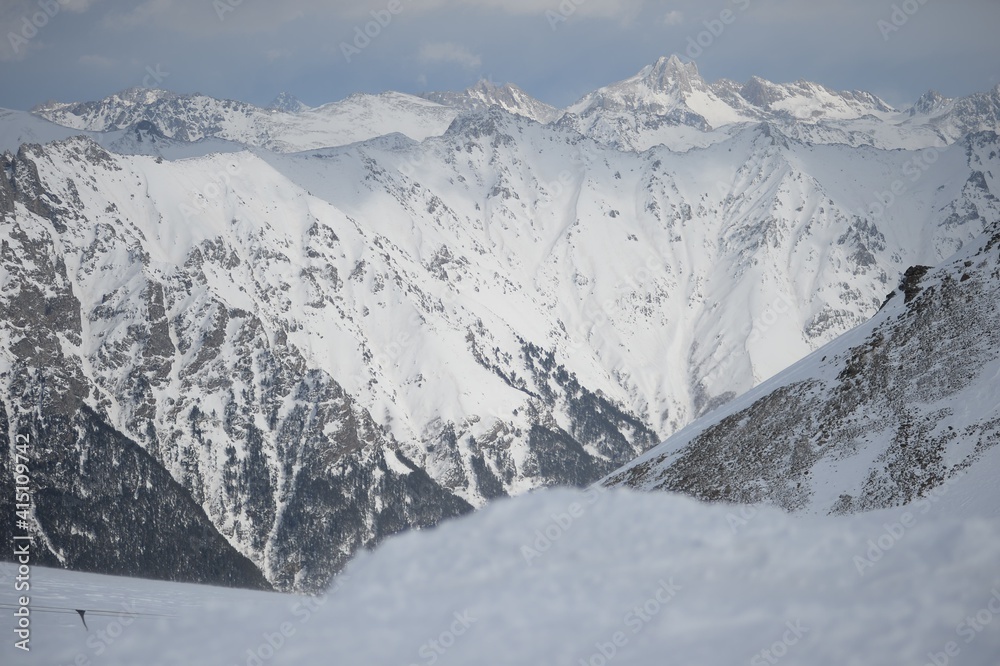 Snowy Mountain Peaks, Large High Altitude Mountains With Blue Sky Background, New Zealand Landscape, Close Up Mountains, Snow Capped Peak, Photos of Snow, Winter Landscape, Snow Background