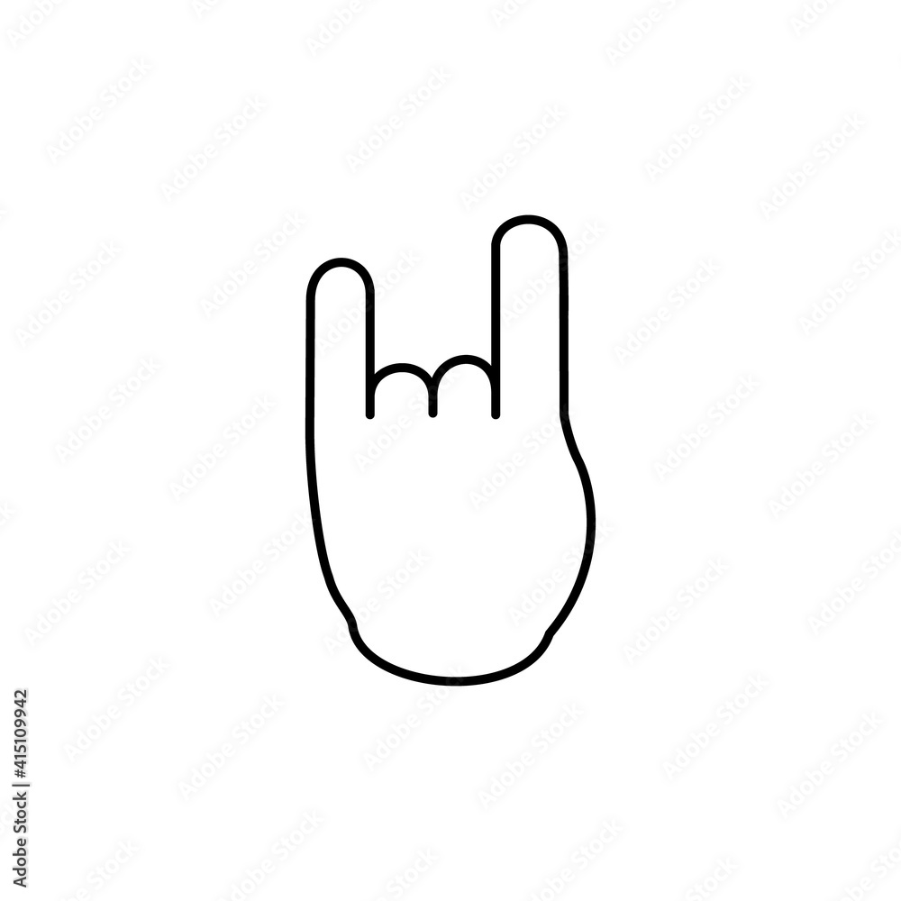 Rock music finger line icon. Vector horn sign Rock music finger line icon. Vector horn sign