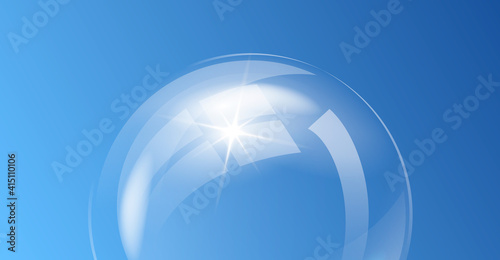 Abstract soap ball on a blue background