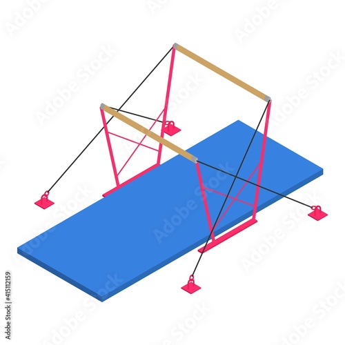 Gymnastics olympic bars icon. Isometric of gymnastics olympic bars vector icon for web design isolated on white background