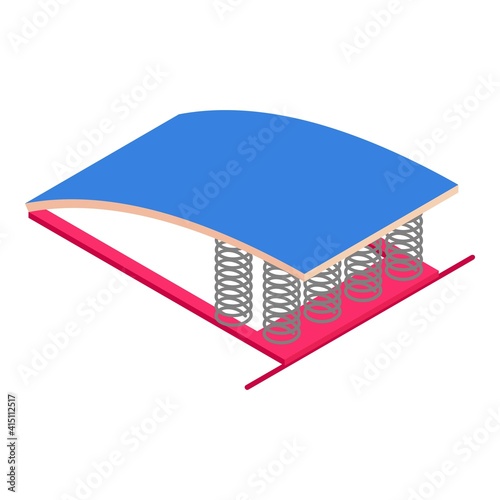 Gymnastics spring board icon. Isometric of gymnastics spring board vector icon for web design isolated on white background