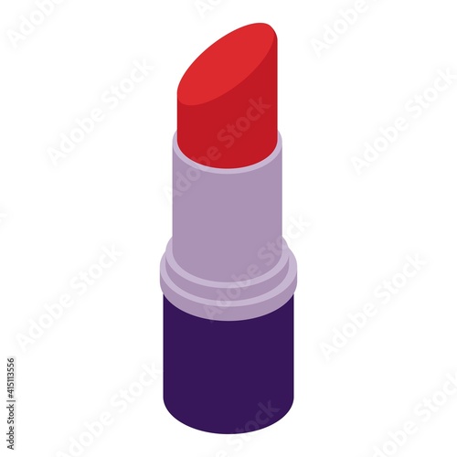 Red fashion lipstick icon. Isometric of red fashion lipstick vector icon for web design isolated on white background