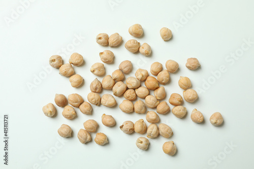 Group of fresh chickpea on white background