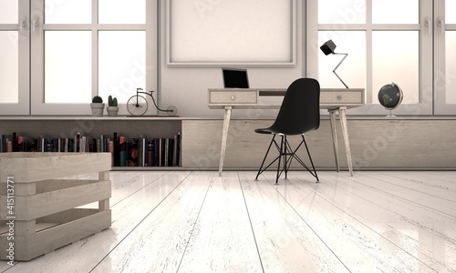 3d illustration of interior of a modern office