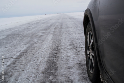 Ice car on the track, slippery road. © Igor Bastrakov