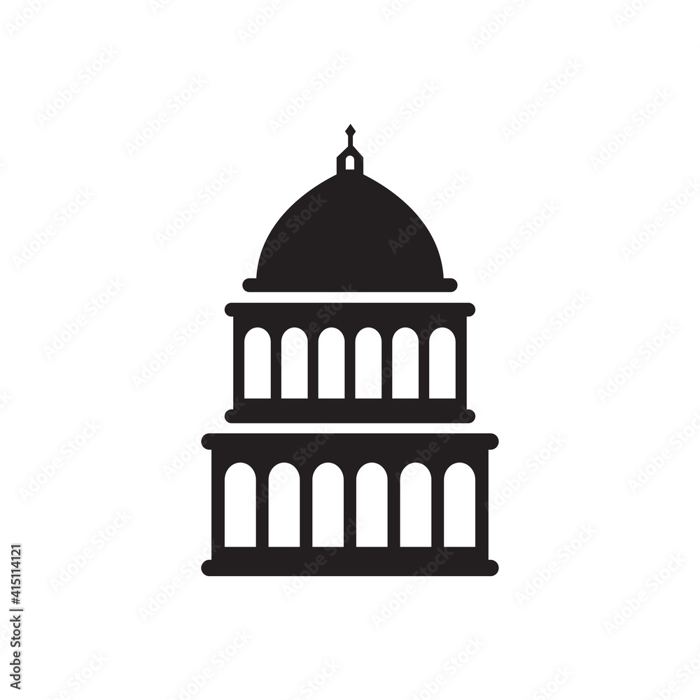 Capitol building icon design template vector isolated illustration