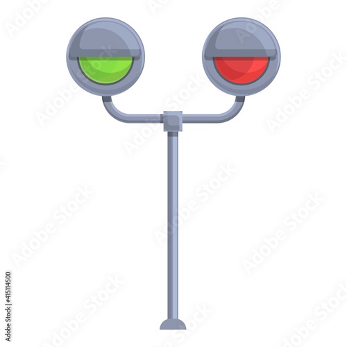 Traffic lights in metro icon. Cartoon of traffic lights in metro vector icon for web design isolated on white background