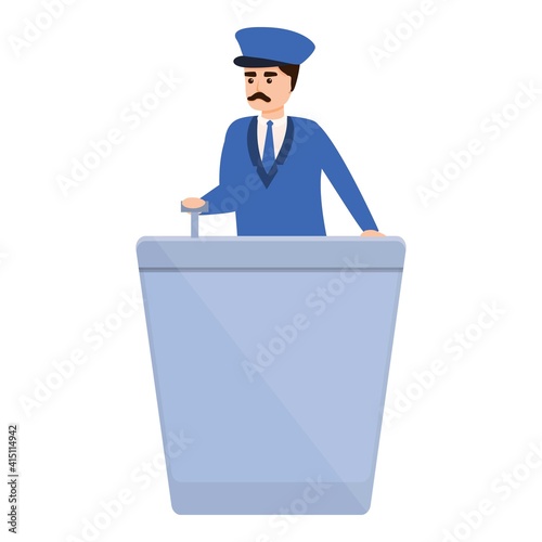 Metro dispatcher icon. Cartoon of metro dispatcher vector icon for web design isolated on white background