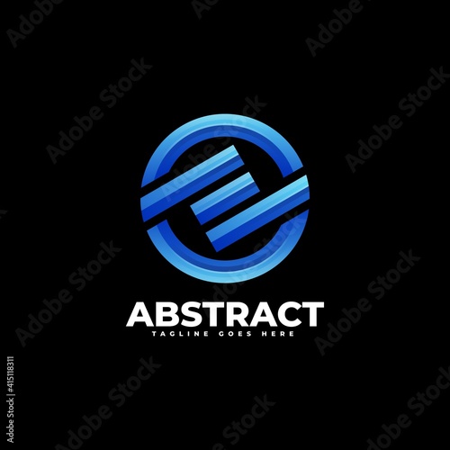 Vector Logo Illustration Abstract Gradient Colorful Style.