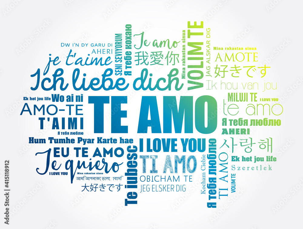 Fototapeta premium Te amo (I Love You in Spanish) word cloud in different languages of the world