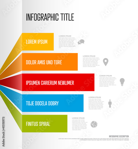 Vector multipurpose Infographic template with five stripes