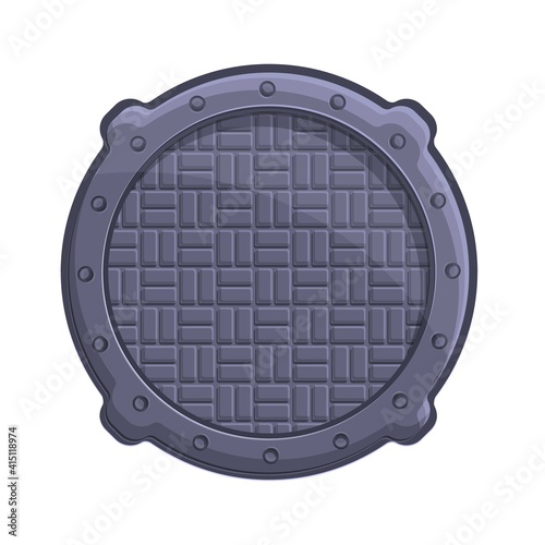 Street manhole icon. Cartoon of street manhole vector icon for web design isolated on white background