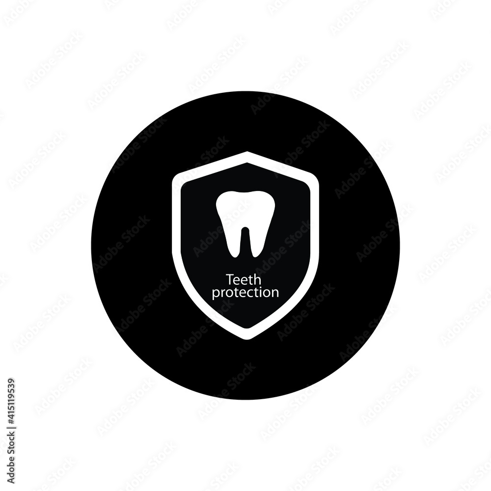 Flat. Tooth protection vector solid icons Flat. Tooth protection vector solid icons