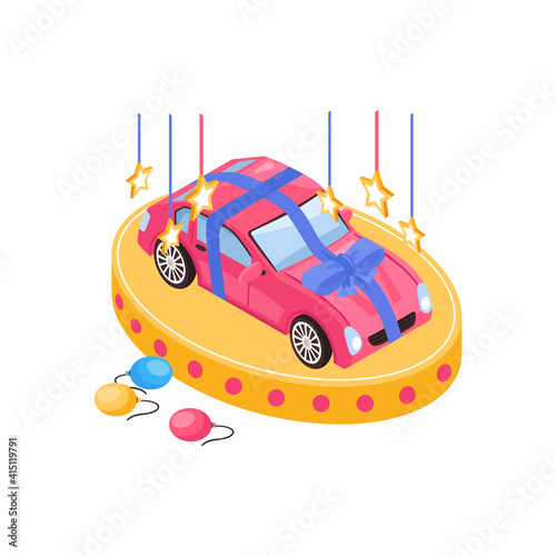 Car Prize Isometric Composition