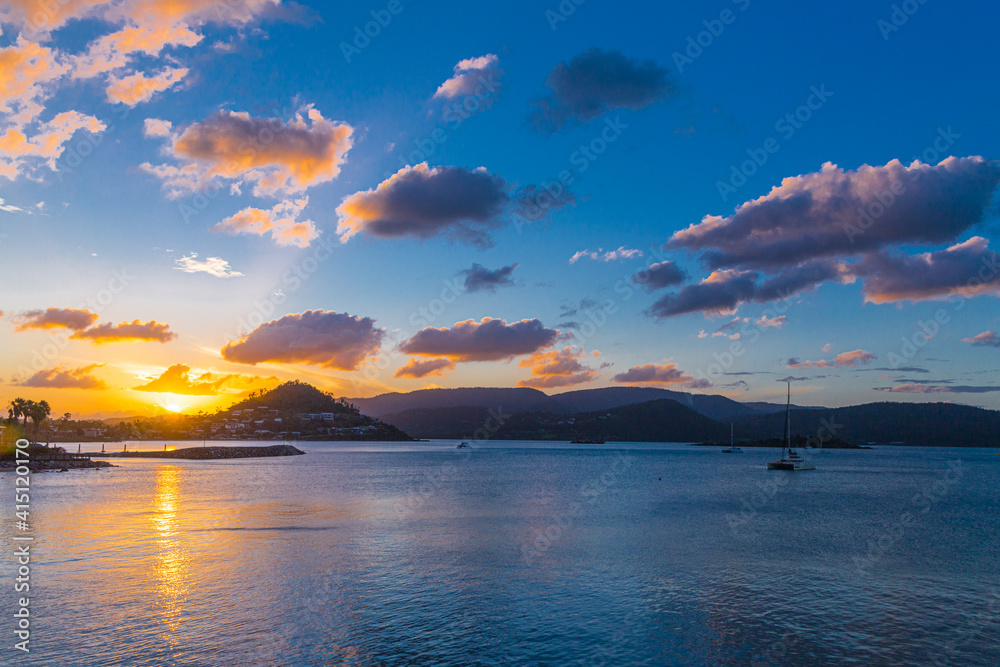 Airlie Beach Bay in Queensland, Australia during sunset Airlie Beach Bay in Queensland, Australia during sunset