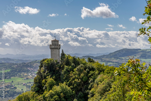 Beautiful view of Montale, or Terza Torre, one of the towers of the city of San Marino