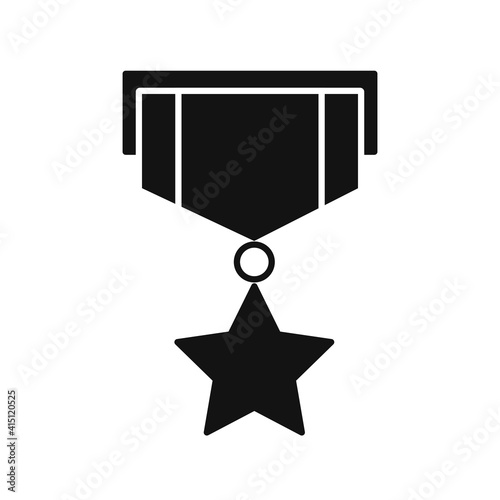 Military reward medal black icon