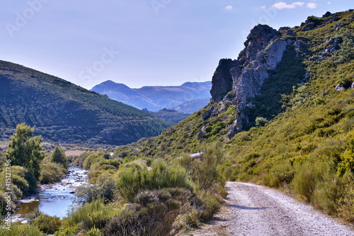 Carrion river in the Cantabric mountains of Palencia. These mountains are called Fuentes Carrionas by the Carrión river that is born in those valleys. They are very close of Picos de Europa. photo