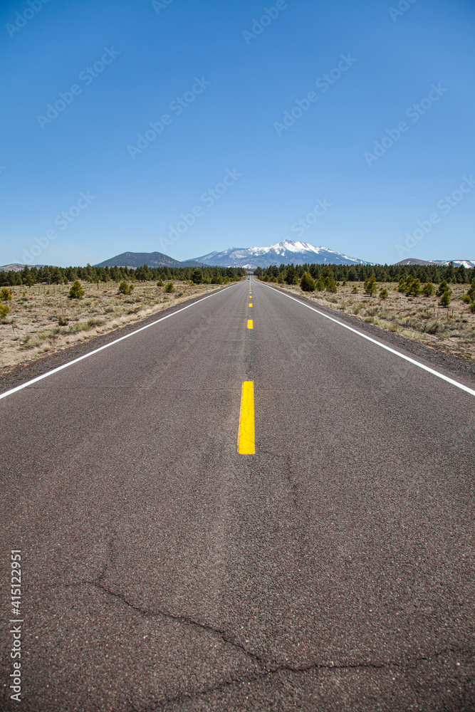 Long road off into the distance towards the horizon