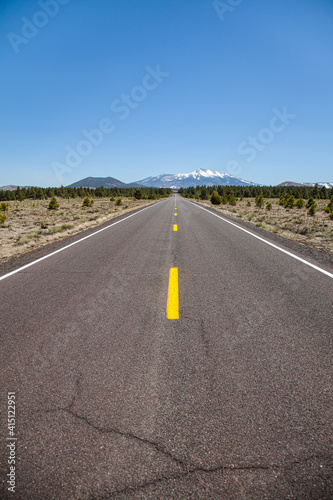 Long road off into the distance towards the horizon