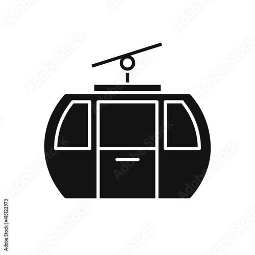 Black Cable car icon or logo