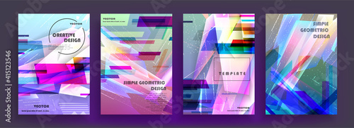 Artistic covers design. Creative colors backgrounds. Trendy futuristic design	