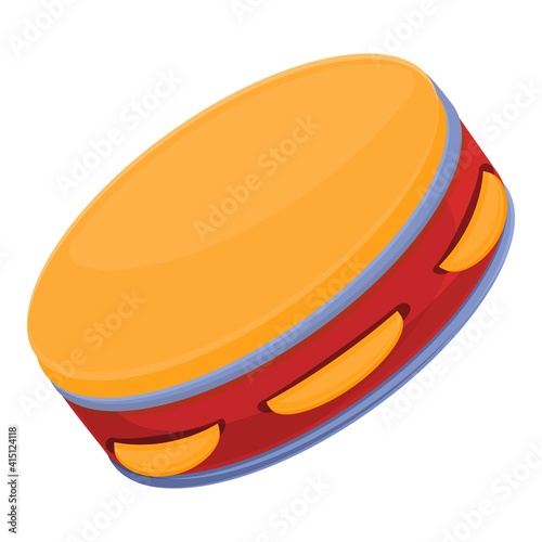 Tambourine school icon. Cartoon of tambourine school vector icon for web design isolated on white background