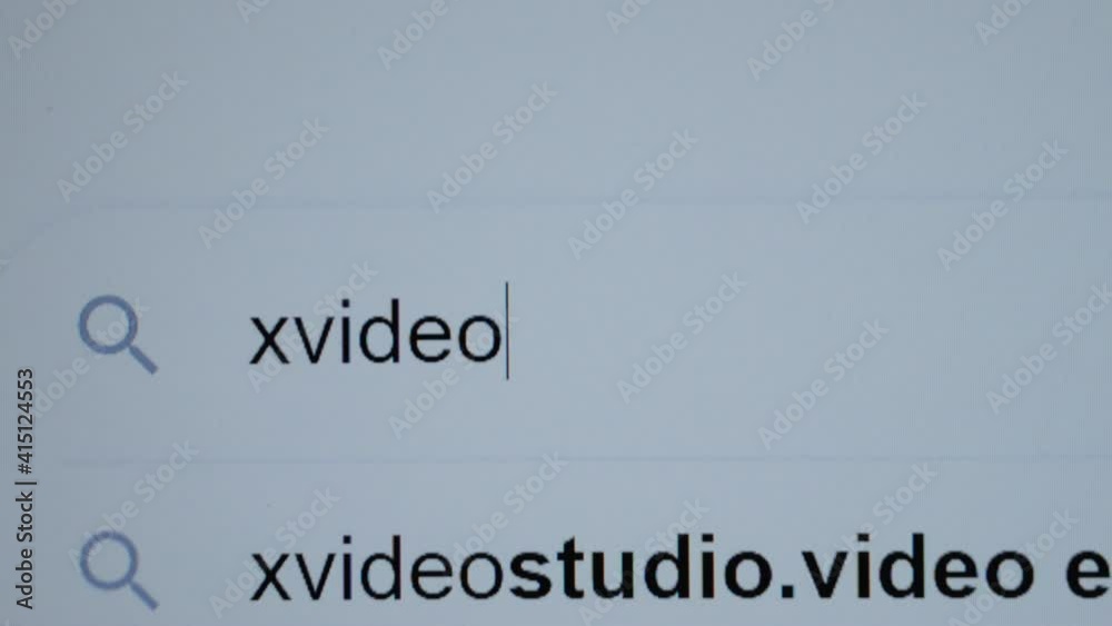 Search bar with typed -xvideo- words. porn addiction problem. children have  unlimited access to porn Stock Video | Adobe Stock