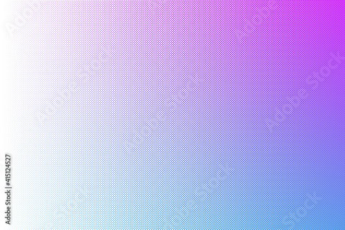 Abstract halftone background design with blue and purple gradient and 3d effect created by distortion of dot pattern.