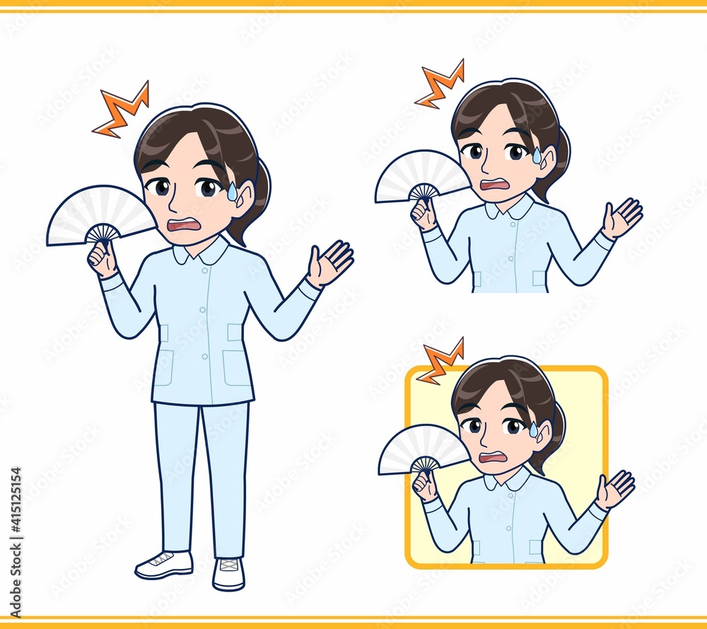 水色の服を着た看護師さん