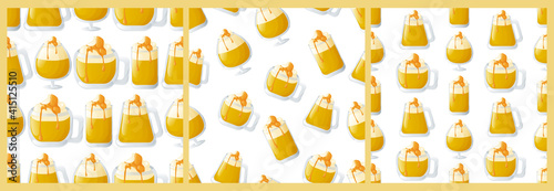Set of seamless patterns with beer glasses.