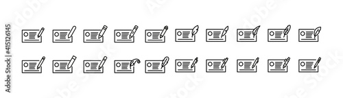 Set of simple check line icons.