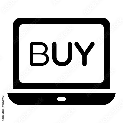 Buy online icon, editable vector