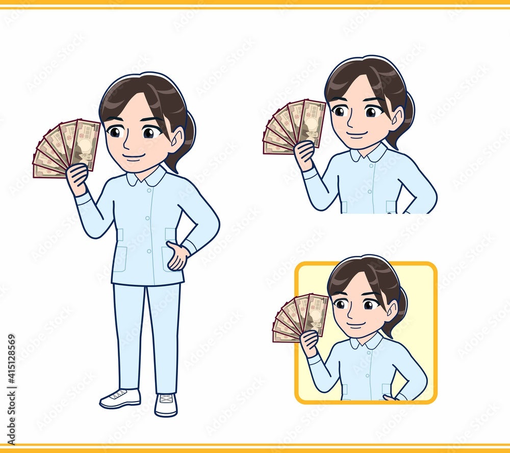 水色の服を着た看護師さん