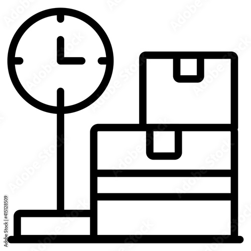 Parcels over scale, concept of cargo weighing