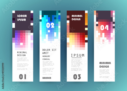 Vector vertical banner template, abstract design