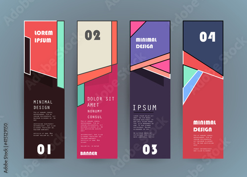 Vector vertical banner template, abstract design
