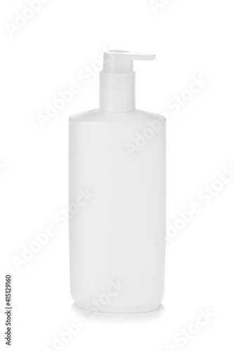 White pump bottle mockup with space for your text isolated on white background
