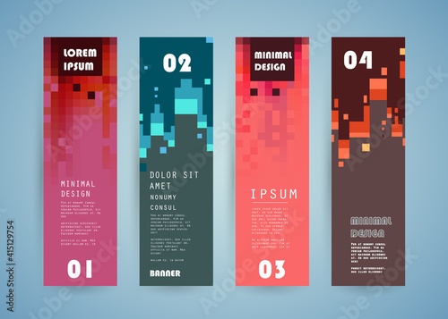 Vector vertical banner template, abstract design