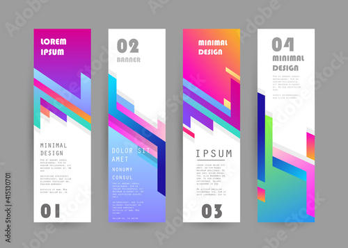 Vector vertical banner template, abstract design
