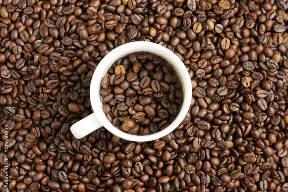 Mug with fragrant coffee beans Mug with fragrant coffee beans