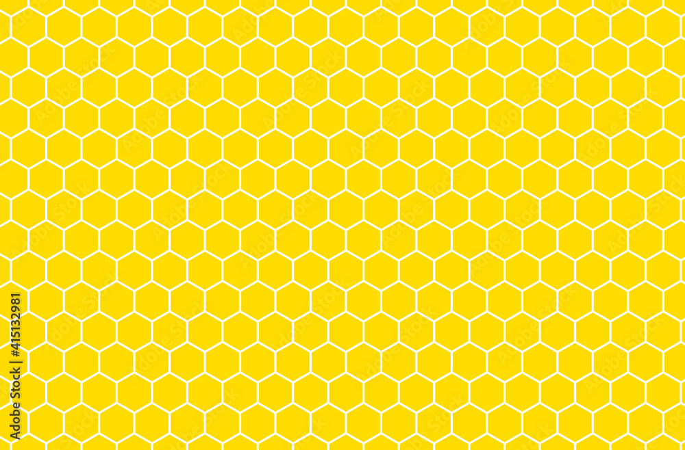 vector banner with honeycomb. flat image of yellow honeycomb