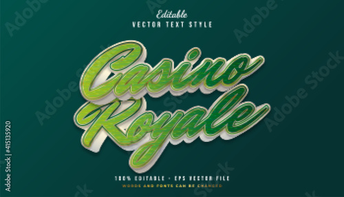 Fotografi Casino Royale Text Style in Green and Gold, Luxury Editable Text Effect