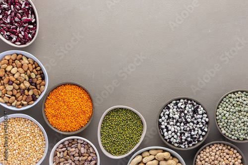 legumes, peas, chickpeas, peanuts, beans, lentils, mung, maash, leguminous, vegetable, protein, food, raw, different, bowl, various, healthy, seed, background, dry, diet, organic, uncooked, collection