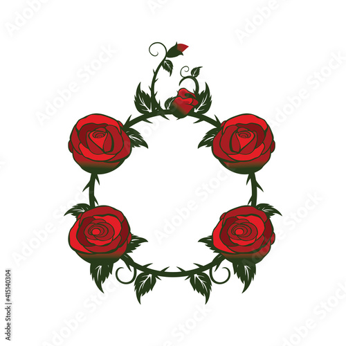 Vector of roses and vines frame design eps format, suitable for your design needs, logo, illustration, animation, etc.