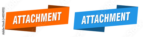 attachment banner. attachment ribbon label sign set