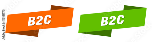 b2c banner. b2c ribbon label sign set