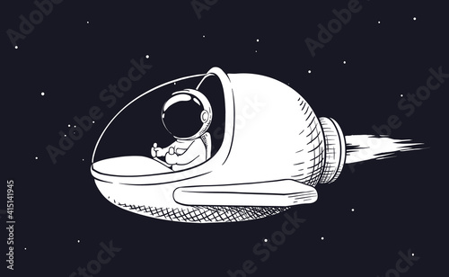 astronaut and spaceship