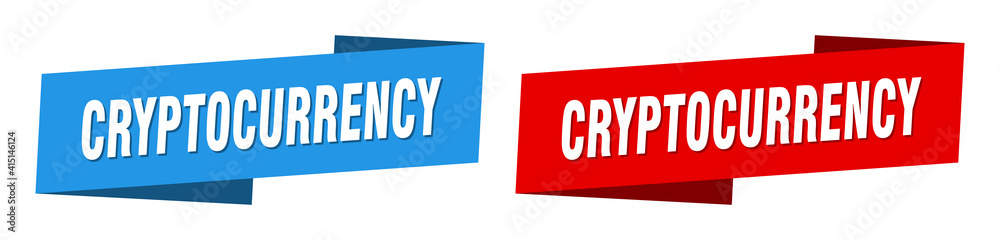 cryptocurrency banner. cryptocurrency ribbon label sign set cryptocurrency banner. cryptocurrency ribbon label sign set